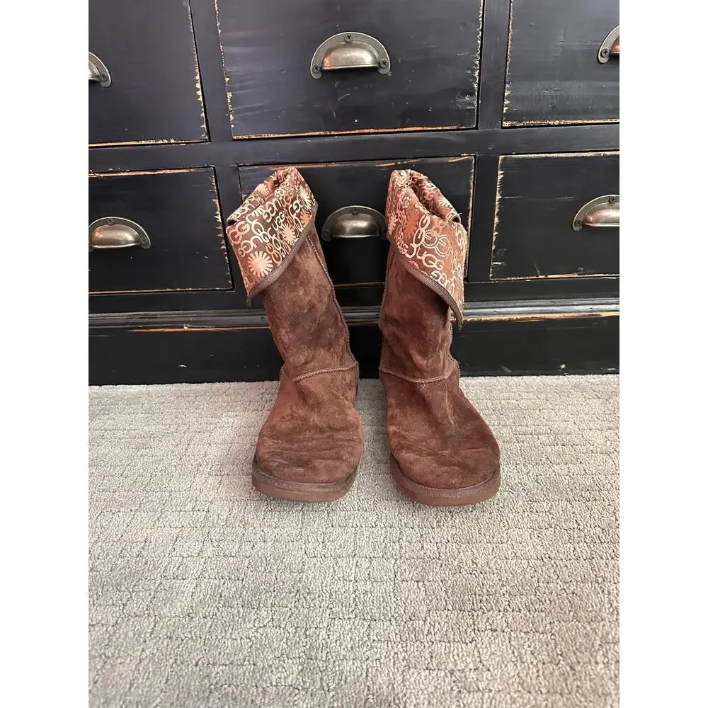 UGG women’s 9 Lo Pro Button Fold Over Boots